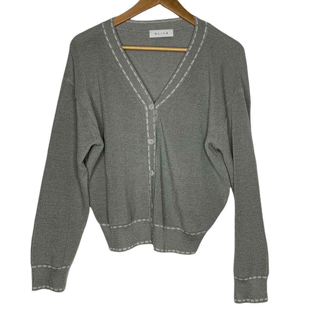 Olive clothing linen blend Cardigan